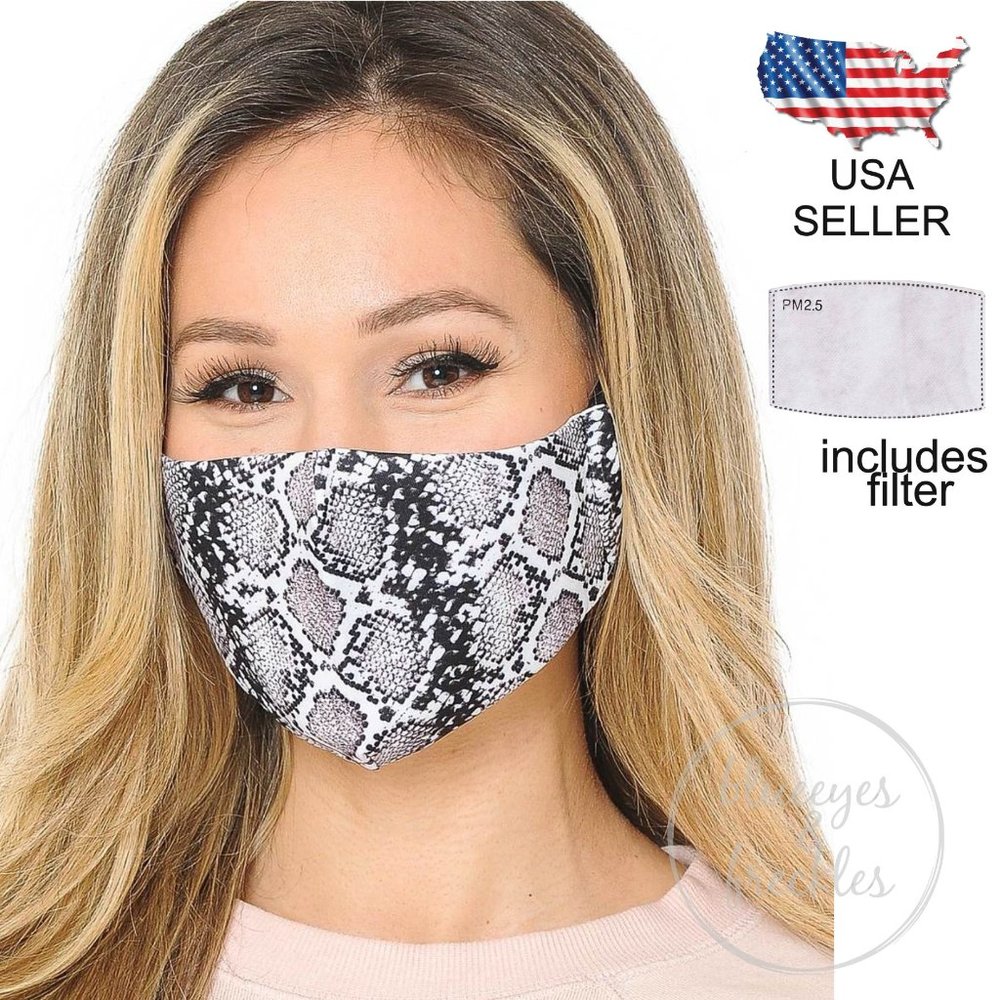 Snakeskin Adjustable Face Mask w/1 PM2.5 Filter